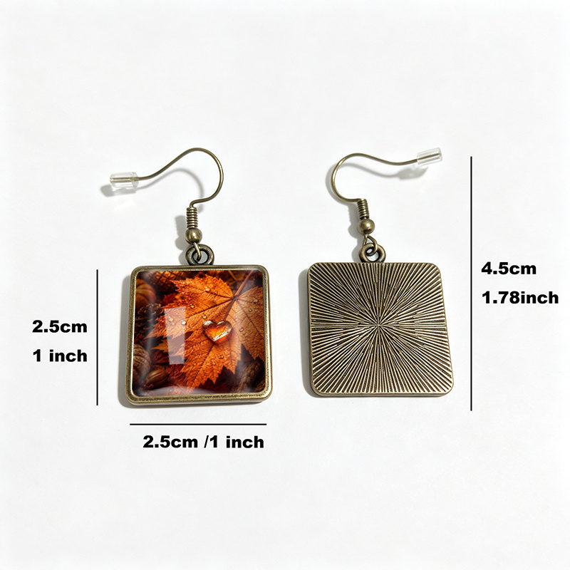 Maple Leaf Dangle Earrings, Unisex Gift